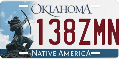 OK license plate 138ZMN