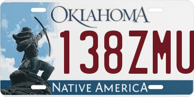 OK license plate 138ZMU