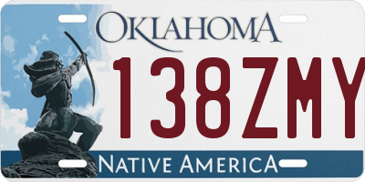 OK license plate 138ZMY