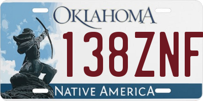 OK license plate 138ZNF