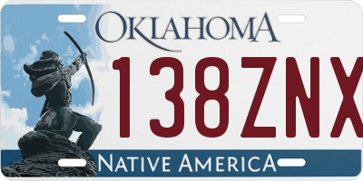 OK license plate 138ZNX