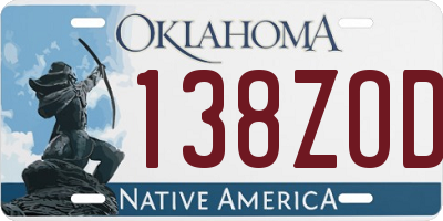 OK license plate 138ZOD