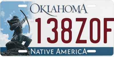 OK license plate 138ZOF