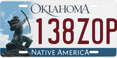 OK license plate 138ZOP