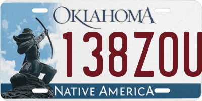 OK license plate 138ZOU