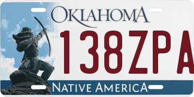 OK license plate 138ZPA