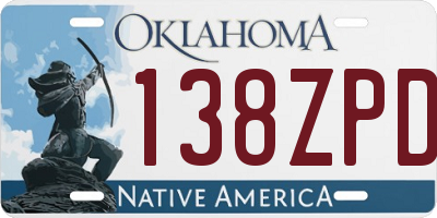 OK license plate 138ZPD