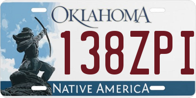 OK license plate 138ZPI