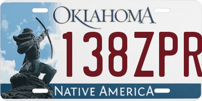 OK license plate 138ZPR