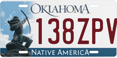 OK license plate 138ZPV