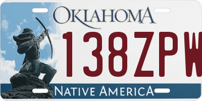 OK license plate 138ZPW