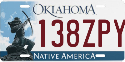OK license plate 138ZPY