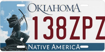 OK license plate 138ZPZ