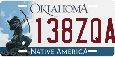 OK license plate 138ZQA