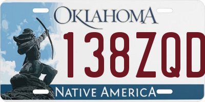 OK license plate 138ZQD