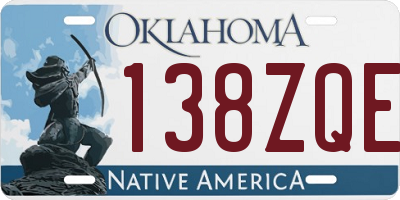 OK license plate 138ZQE