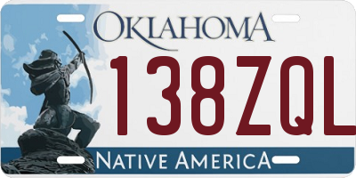 OK license plate 138ZQL