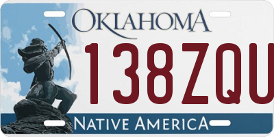 OK license plate 138ZQU