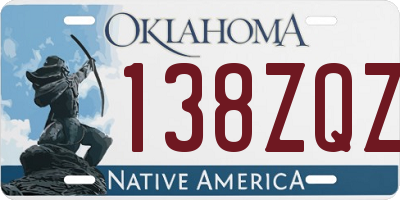 OK license plate 138ZQZ