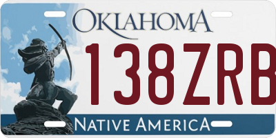 OK license plate 138ZRB