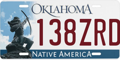 OK license plate 138ZRD