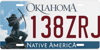 OK license plate 138ZRJ