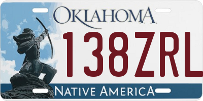OK license plate 138ZRL