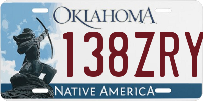 OK license plate 138ZRY
