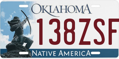 OK license plate 138ZSF