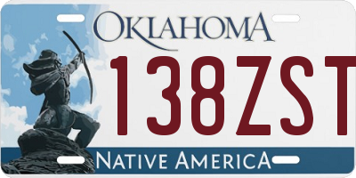 OK license plate 138ZST