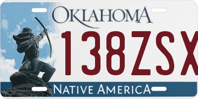 OK license plate 138ZSX