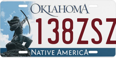 OK license plate 138ZSZ