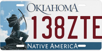 OK license plate 138ZTE