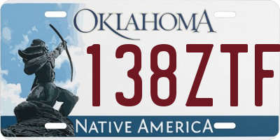 OK license plate 138ZTF