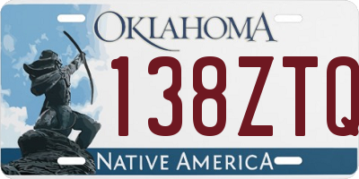 OK license plate 138ZTQ