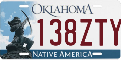 OK license plate 138ZTY