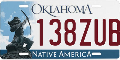 OK license plate 138ZUB