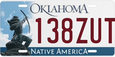 OK license plate 138ZUT