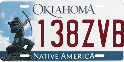 OK license plate 138ZVB