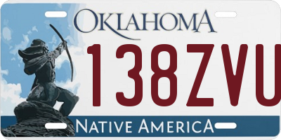 OK license plate 138ZVU