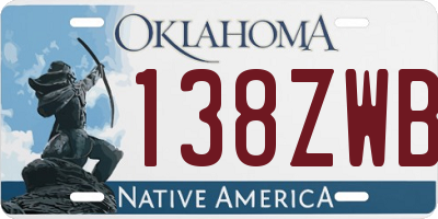 OK license plate 138ZWB