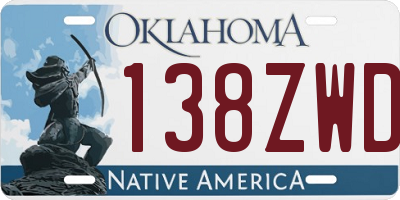 OK license plate 138ZWD