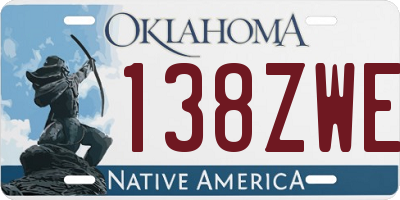 OK license plate 138ZWE