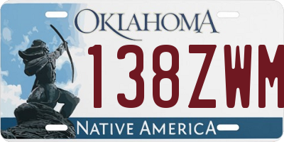 OK license plate 138ZWM