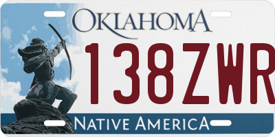 OK license plate 138ZWR