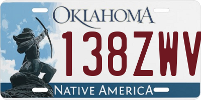 OK license plate 138ZWV