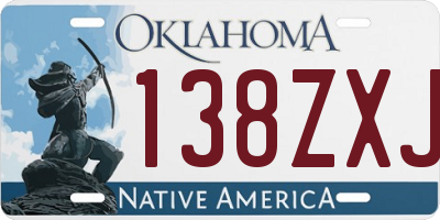 OK license plate 138ZXJ