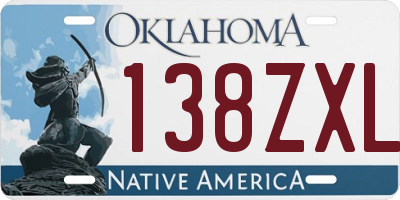 OK license plate 138ZXL