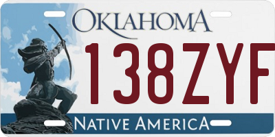 OK license plate 138ZYF