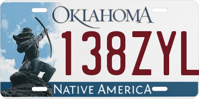 OK license plate 138ZYL